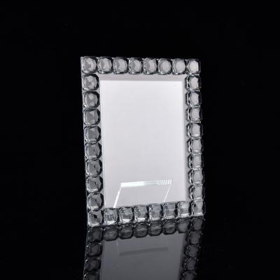 China Crystal Clear Decorative Glass Photo Frame Home Photo Gifts Home Decoration Stand-able for sale