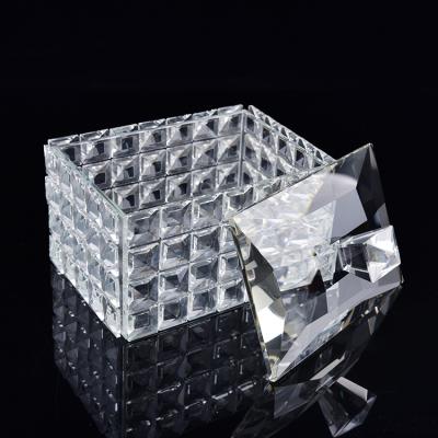 China Fashion Clear Glass Lidded Home Jewelry Vanity Cosmetic Storage Box Decorations.Gifts for sale