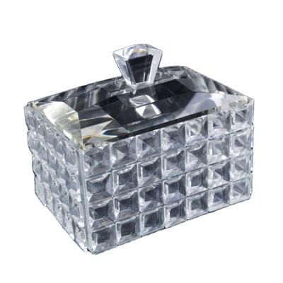 China Fashion Home Cosmetic Lidded Clear Jewelry Vanity Storage Box Decorations.Gifts Glass Box for sale