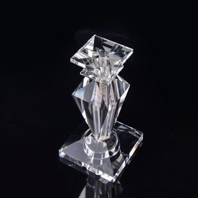 China Direct Sales Home Custom Modern Eco-friendly Fine Workmanship Decoration Crystal Goblet Candle Holders for sale