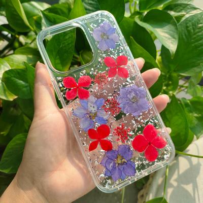 China Anti-fall Flowers Mobile Case Fundas Florales For iPhone 12 11 Pro Max Case Floral Pattern For iPhone 13 Case Dry Flower for sale