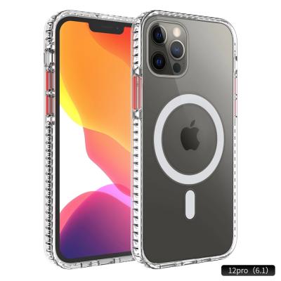 China New Trend Shockproof Magnetic Custom Logo Shockproof High Clear TPU PC Phone Case For Iphone 12 Mini Pro Max 11 for sale