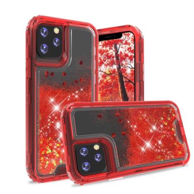 China Bling Design Glitter Bling Heart Case Shockproof Cell Phone Case For iPhone 11 for sale