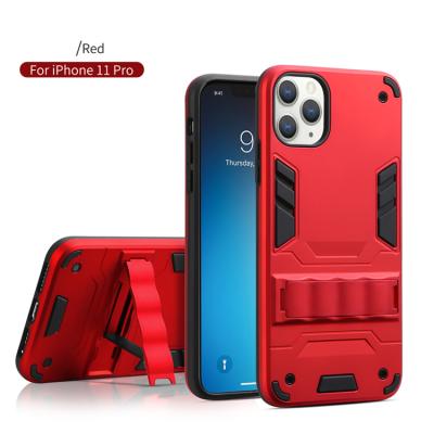 China Wholesale Shockproof 2In1 Defense Stylish Color Kickstand Plastic Phone Case For I Phone 12 6S Mini Pro Max for sale