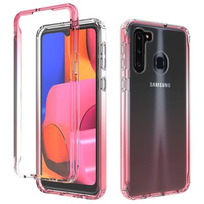 China China Best Selling Shockproof Colorful Transparent Tpu Gradient Phone Case For Samsung A21 for sale