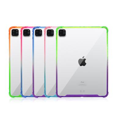 China Hotselling Shockproof Customized Logo Anti-drop Armor Transparente Colorful Tpu Hard Acrylic Smart Back Case For Ipad 12.9 Pro 2020 for sale