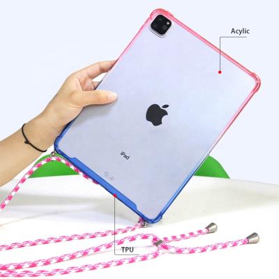 China Hotselling Kids Transparent Tpu Carry Case With Hand Shoulder Shockproof Hard Back Acrylic Smart Strap For Ipad 12.9 pro 2020 mini 5 for sale