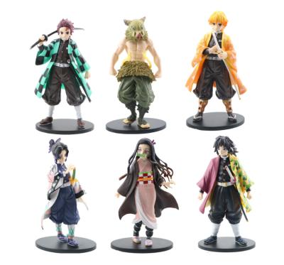 China Cartoon toy wholesale Japanese big size toy Japanese one piece action figure demon slayer figure toy 6pcs demon slayer anime size for sale