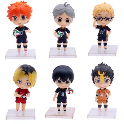 China Cartoon Toy 6pcs/set Haikyuu PVC Anime Figure Toys Doll Hinata Shoyo Tobio Kenma Tooru Yuu Kei Sports Juguetes Model Nekoma Action Figma for sale