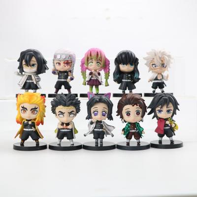 China Cartoon Toy 10 Pcs In One Big Size PVC Action Figure Set Large Size Demon Slayer Toy Figure Demon Slayer Anime Size Toy for sale