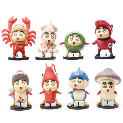 China Cute cartoon pencil toy Q version desktop gadget model Japanese Shin Chan Plastic Model Toy Anime PVC figure cartoon handsome for sale