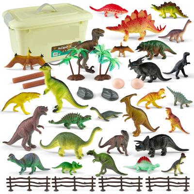 China Custom Hot-selling dinosaur 2021 TOY SAFETY ASQ Jurassic bucket simulation children's toy set PVC dinosaur toys for sale