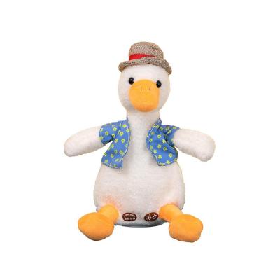 China Funny Plush Toy Talking Duck Repeat What You Say Repeat Child Talk Enlightenment + Play Music Duck Child Girlfriend Birthday Gift for sale