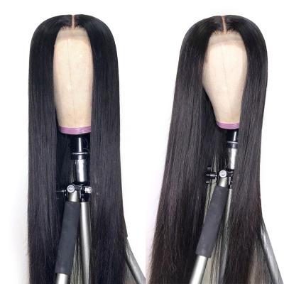 China Brazilian Human Lace Front Cuticle Aligned Wave Hair Wig 150% 180% Virgin Original Unprocessed Good Quality Real Long Density Silky Straight for sale