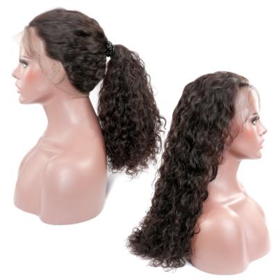 China High Quality Raw Unprocessed Indian Human Hair Wigs 360 Lace Front Human Hair Virgin Water Wave Swiss Lace Wig 360 Lace Wig for sale