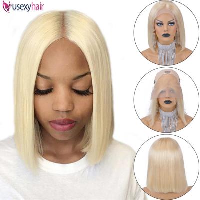 China Blonde Lace Front Wig With Baby Hair Human Hair Bob Wig Virgin 613 Human Hair 613 Indian Human Hair Lace Front Bob Wig Best Quality Raw for sale