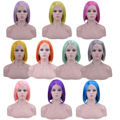 China Best Selling 2019 Raw Virgin Indian Silky Wave Straight Cuticle Aligned Colored Cheap Lace Front Human Hair Bob Wig for sale