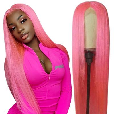 China 99J Brazilian Hair Front Human Hair Wigs Wholesale Colored Lace Front Wig Green-Blue Red-Pink Silky Straight Long Wave Colored Lace Band Wig for sale