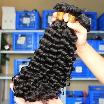 China Deep Wave Deep Wave Hair 3 Bundle With 13x4 13x6 13x8 Swiss Lace Headband for sale