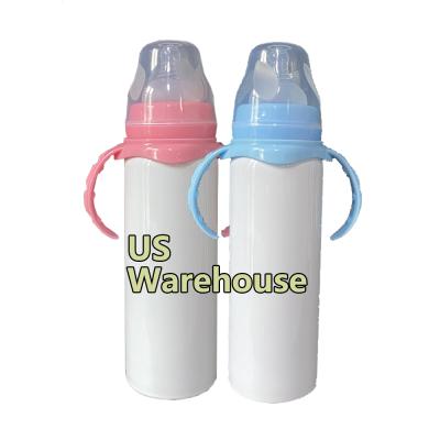 China Free Shipping Sublimation 8oz 240ml BPA RTS USA Warehouse Blank Stainless Steel Baby Toddler Free Shipping Sippy Bottle for sale