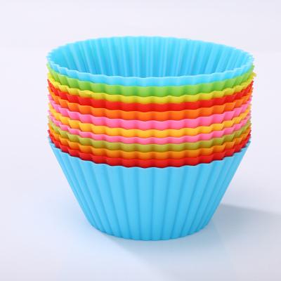 China Easy Clean Silicone Mold Cupcake Muffin Multicolor Baking Reusable Food Grade Cup Eco-Friendly Viable Promotional Mini Gifts for sale