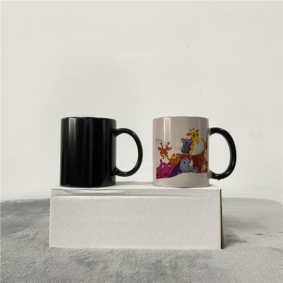 China Viable DIY Blanks Sublimation Coated 11oz 330ml Ceramic Heat Sensitive Color Changing Ceramic Coffee Mugs for sale