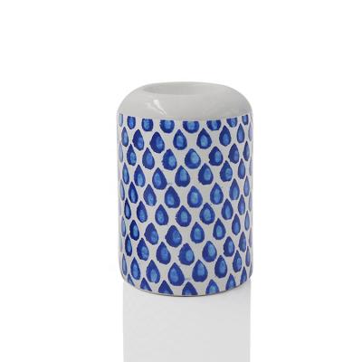 China ECO-frendly company new arrivals mutil-color holiday drop pattern ceramic wax candle holder for sale