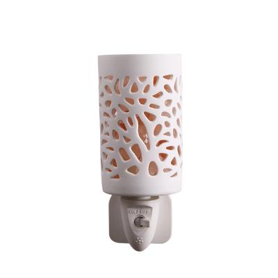 China Wholesale Original Decor AROMATIC No Fragrance White Ceramic Pies Plug Flame Wall Night Warmer Lamp for sale