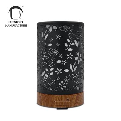 China Car Company Hots Sale 100ml Black Metal Auto Shut-off Ultrasonic Essential Oil Diffuser Whisper-quiet for sale