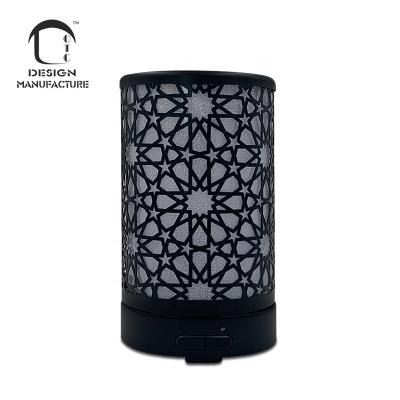 China Black Metal Car Factory New Design 100ml Ultrasonic Essential Oil Diffuser With 7 LED Night Lights for sale