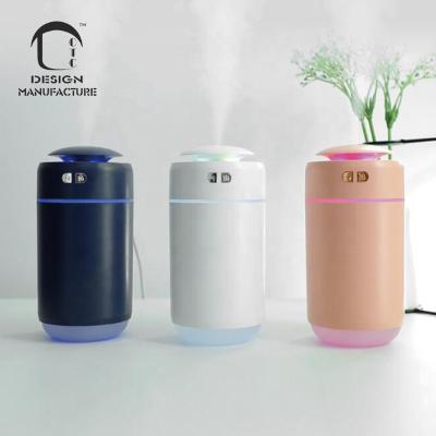 China Manufacturer Fashion 260ml PP+ABS Modern Navy Color Ultrasonic Humidifiers For Car With Night Warm Lights for sale