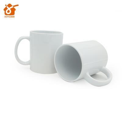 China Viable wholesale white empty 11 oz coffe mug personalized sublimation coating ceramic mugs for sale