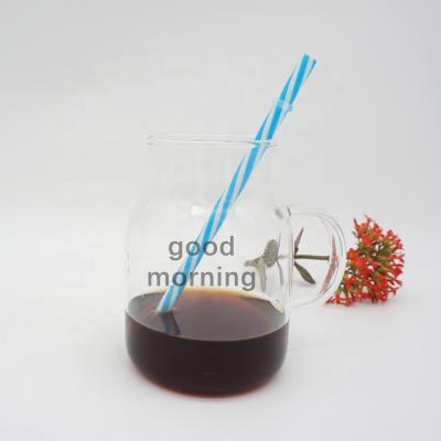 China 530ml Big Borosilicate Glass Cup Good Morning Glass Cup Sustainable Coffee Milk Glass Cup High Quality for sale