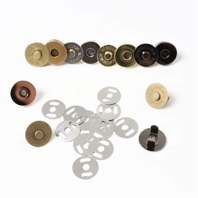 China Industrial Magnet 7mm 10mm 12mm 14mm 18mm 4 Color DIY Gold Silver Black Purse Fastener Button Magnetic Snap Clasps For Leather Purses Bag Sewing for sale