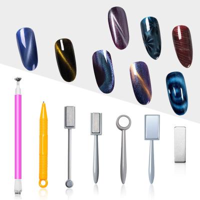 China Simple Cat Eye Magnet Tool Stick Nail Beauty Industrial Magnet Head Gel Double Curved Line 3D Strip Design Tool For Gel Polish Nail Art Decor for sale