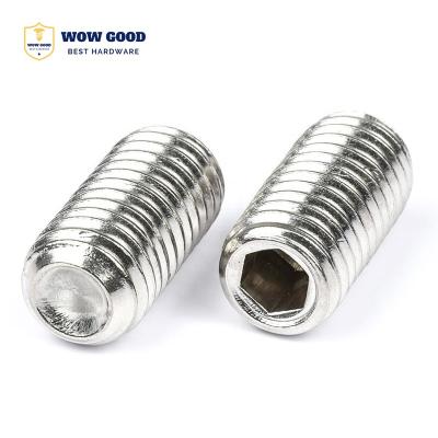 China Round 304 Stainless Steel M3 M4 M5 M6 M8 Headless Hex Allen Cup Point No Head Hex Hex Socket Set Worm Screw Bolt With Cup Point for sale