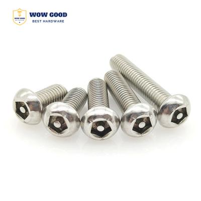 China Around 304 stainless steel pentagon inner anti-theft screw triangle drive security anti-theft outer screw bolt 316 with column for sale