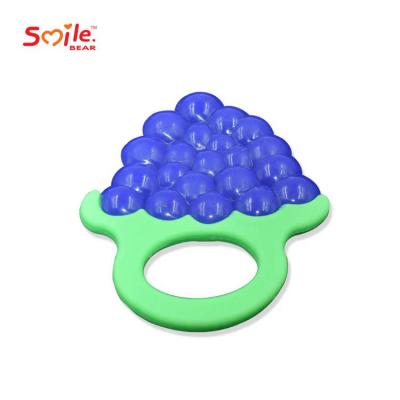 China Wholesale Unbreakable Food Grade Silicone Grape Baby Fruit Eco - Friendly Colorful Teether for sale