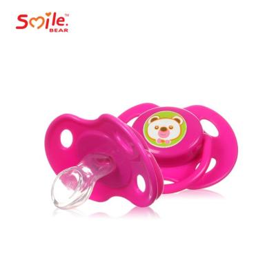 China Bpa Free Smile Bear Products Best Selling Bpa Free Baby Plastic Pacifier With Ring for sale