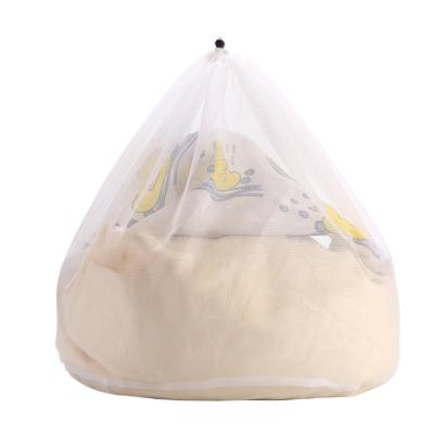 China Wholesale OEM 50*60cm Polyester Mesh Wash Laundry Bag With Collapsible Drawstring For Washing Machine Clothing for sale