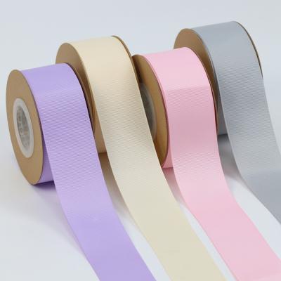 China High Tenacity Custom Printed Quality Gift Wrapping Ribbon Recycle Wholesale Polyester Ribbon Grosgrain Ribbon By Roll Tka for sale