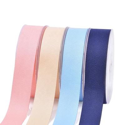 China High Tenacity YiCai Factory Stocked Pure Colors Double Faced Mixed Colors 25mm Chevron Twill Ribbon for sale