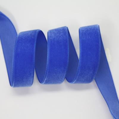 China High Tenacity Velvet Ribbon Blue Velvet Ribbon Navy Blue Velvet High Quality Ribbon for sale