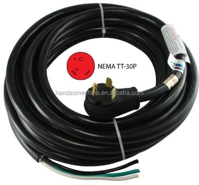 China RV Power Cord NEMA TT-30 30 One Male Plug To Bare Wire RV Power Cord for sale