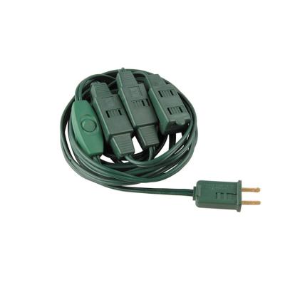 China Home Appliance 9 Outlet Green Christmas Tree Extension Power Cord With Switch for sale