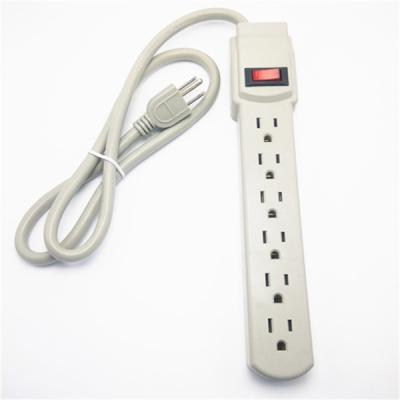 China Convenient 6 Outlet Surge Protector Power Strip With 3 Ft Cord for sale