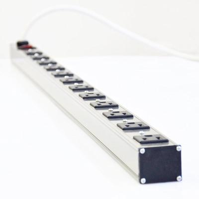 China Convenient Heavy Duty 12 Outlet Metal Surge Protector Power Strip for sale