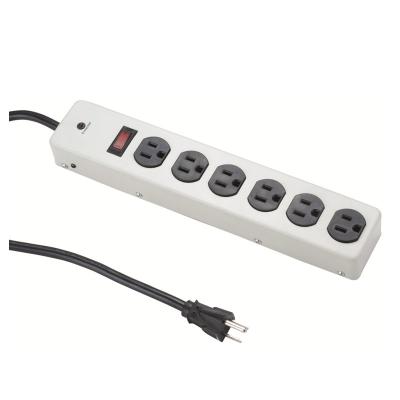 China Metal Case 6 Outlet Power Strip Metal Case Power Bar for sale