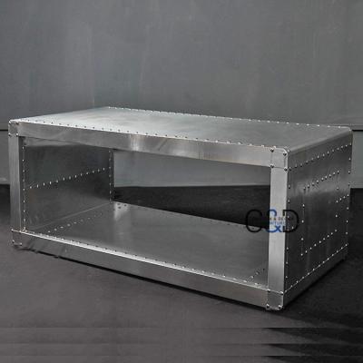 China Storage Airman Aluminum Covering Old Look Coffee Table for sale