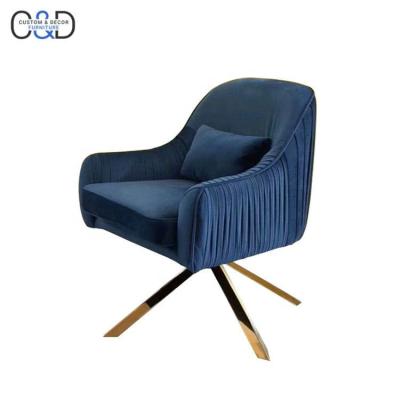 China High End Leisure Chair Living Room Furniture Velvet Chair Gold Armchair Velvet for sale